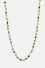 Chocolate Motif & Gemstone Chain - 6mm - Gold