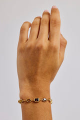 Chocolate Heart Multi Gemstone Bracelet - 6mm