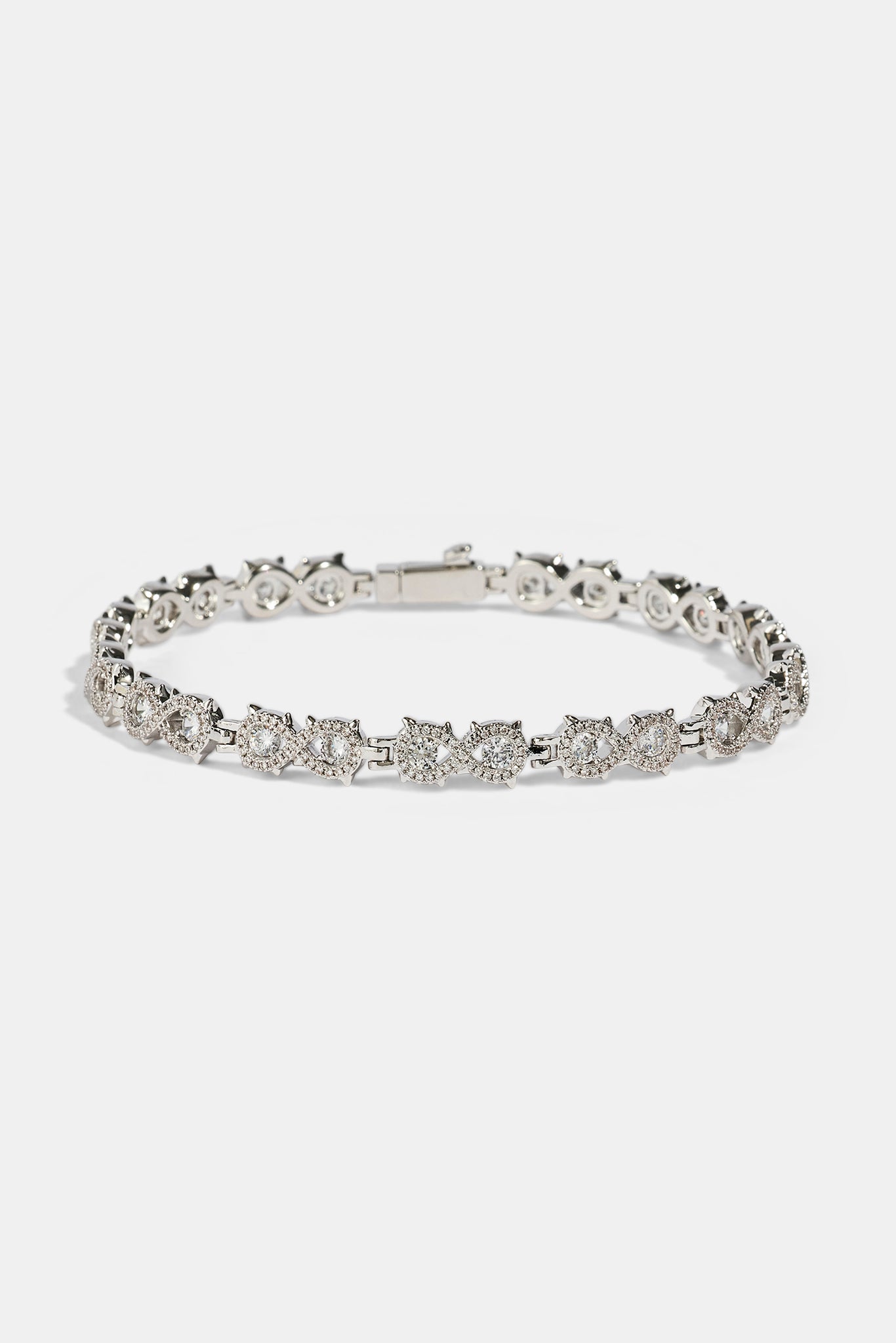 Cluster Infinity Bracelet - 6mm - White