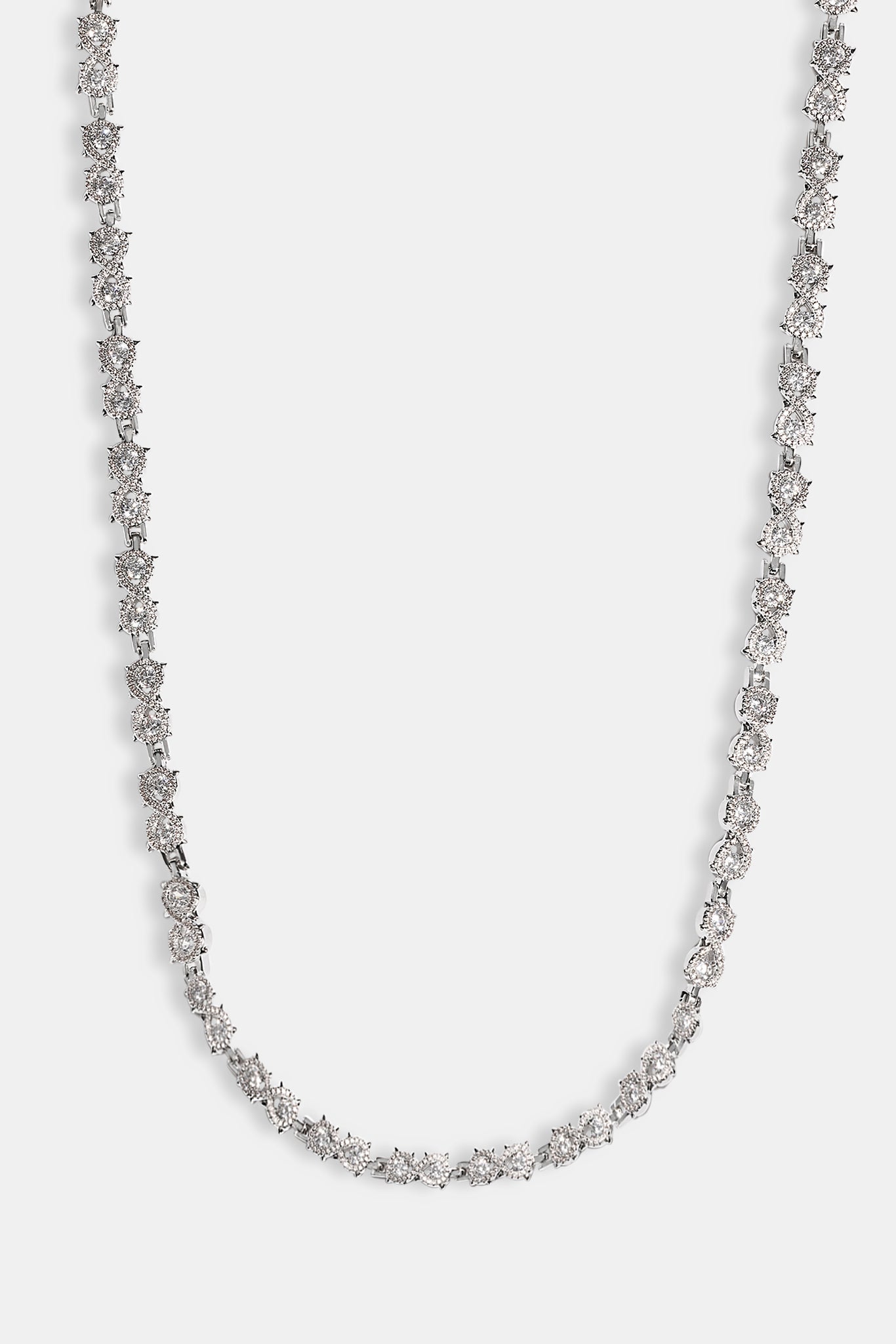 Iced Cluster Infinity Chain - 6mm - White