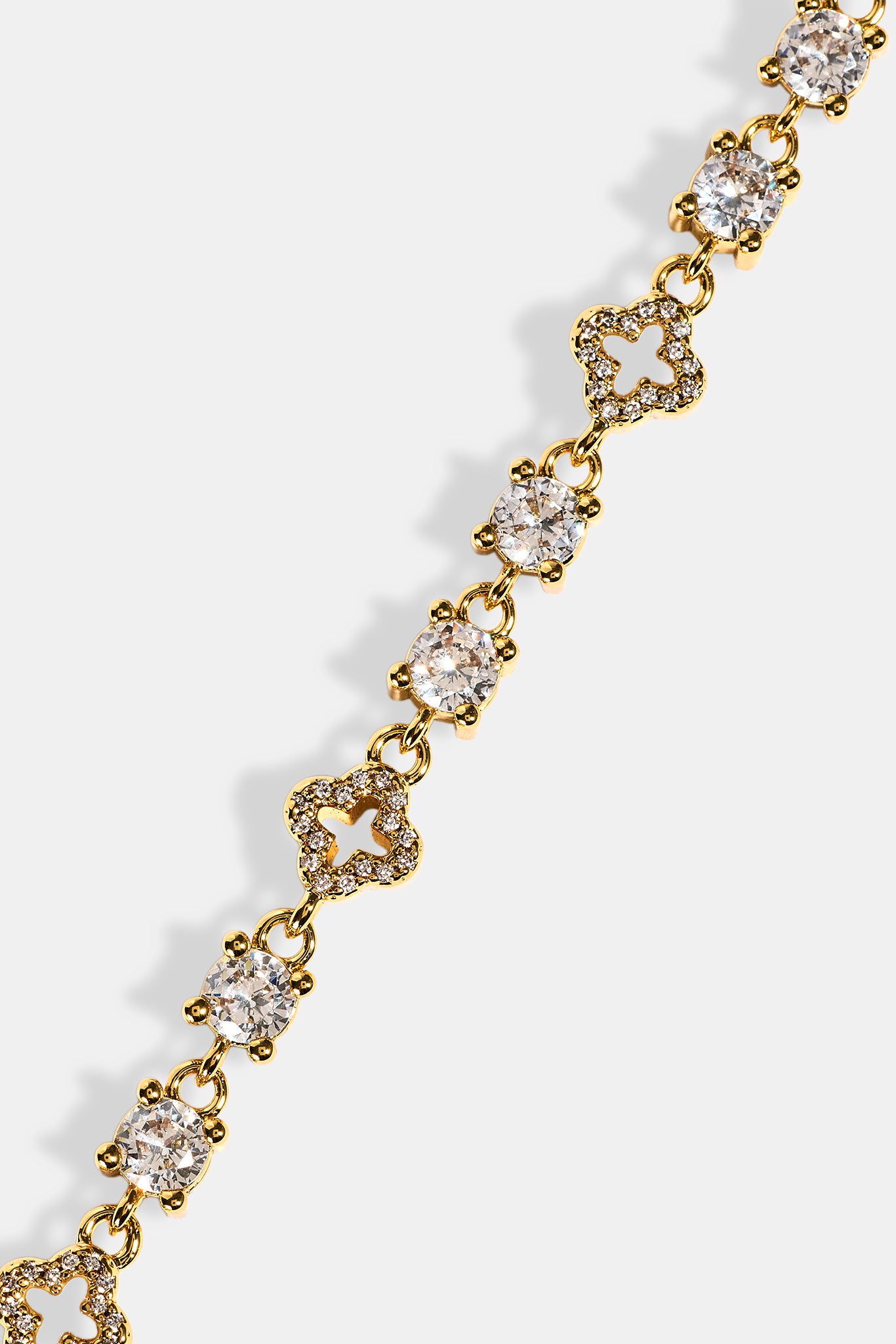 Motif & Circle CZ Multigem Bracelet - 6mm - Gold