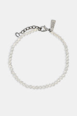 Clear Glass Bead Bracelet - 4mm - White
