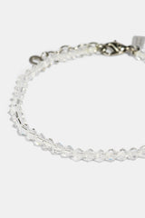 Clear Glass Bead Bracelet - 4mm - White