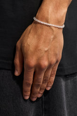 Clear Glass Bead Bracelet - 4mm - White