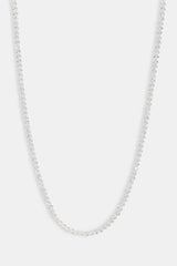 Clear Glass Bead Necklace - 4mm - White