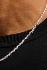Clear Glass Bead Necklace - 4mm - White