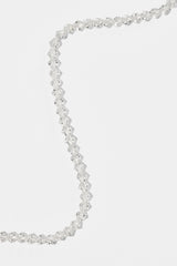 Clear Glass Bead Necklace - 4mm - White