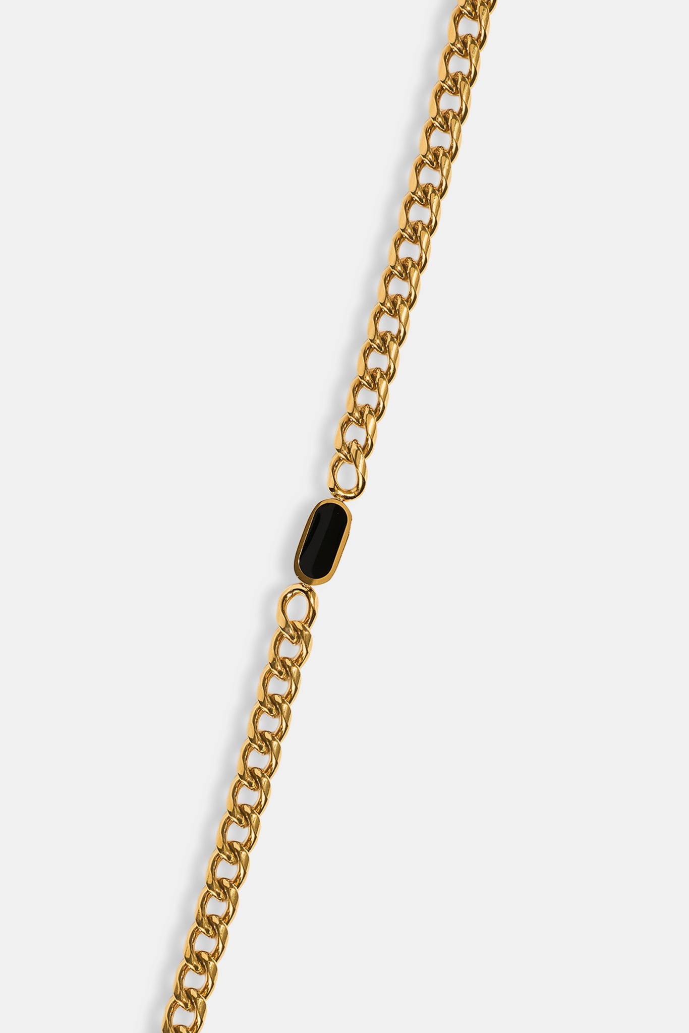 Polished & Black Enamel Miami Cuban Bracelet - 10mm - Gold