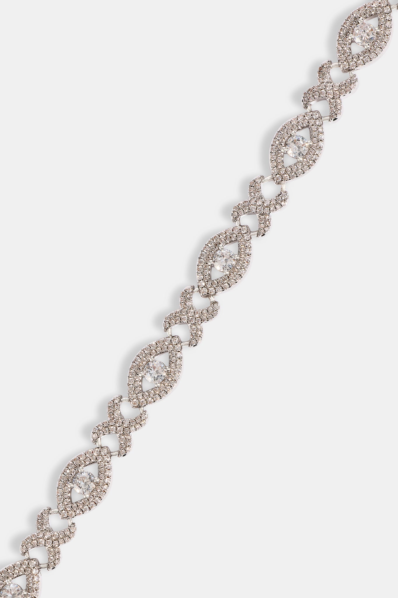 Iced Eye Infinity Link Chain - 8mm - White