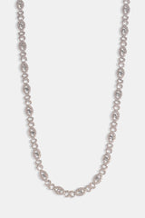 Iced Eye Infinity Link Bracelet & Chain - 8mm - White