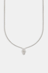 Iced Hamsa Hand Necklace