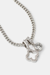 Iced Motif Outline & Gemstone Necklace - 10mm