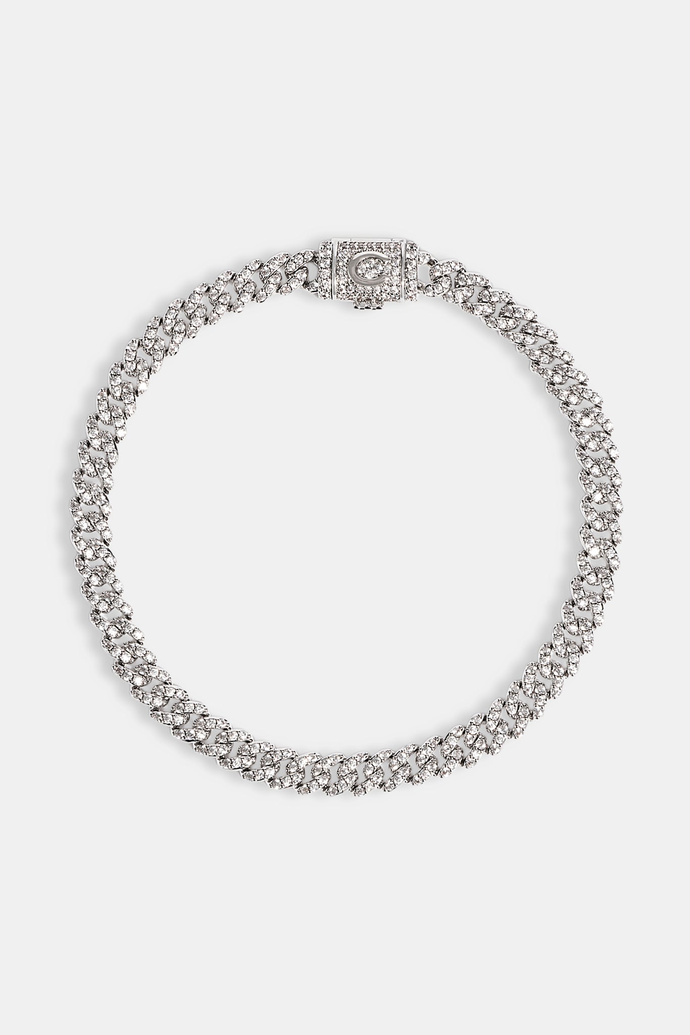 Iced Prong Cuban Bracelet - 5mm - White