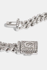 Iced Prong Cuban Bracelet - 5mm - White
