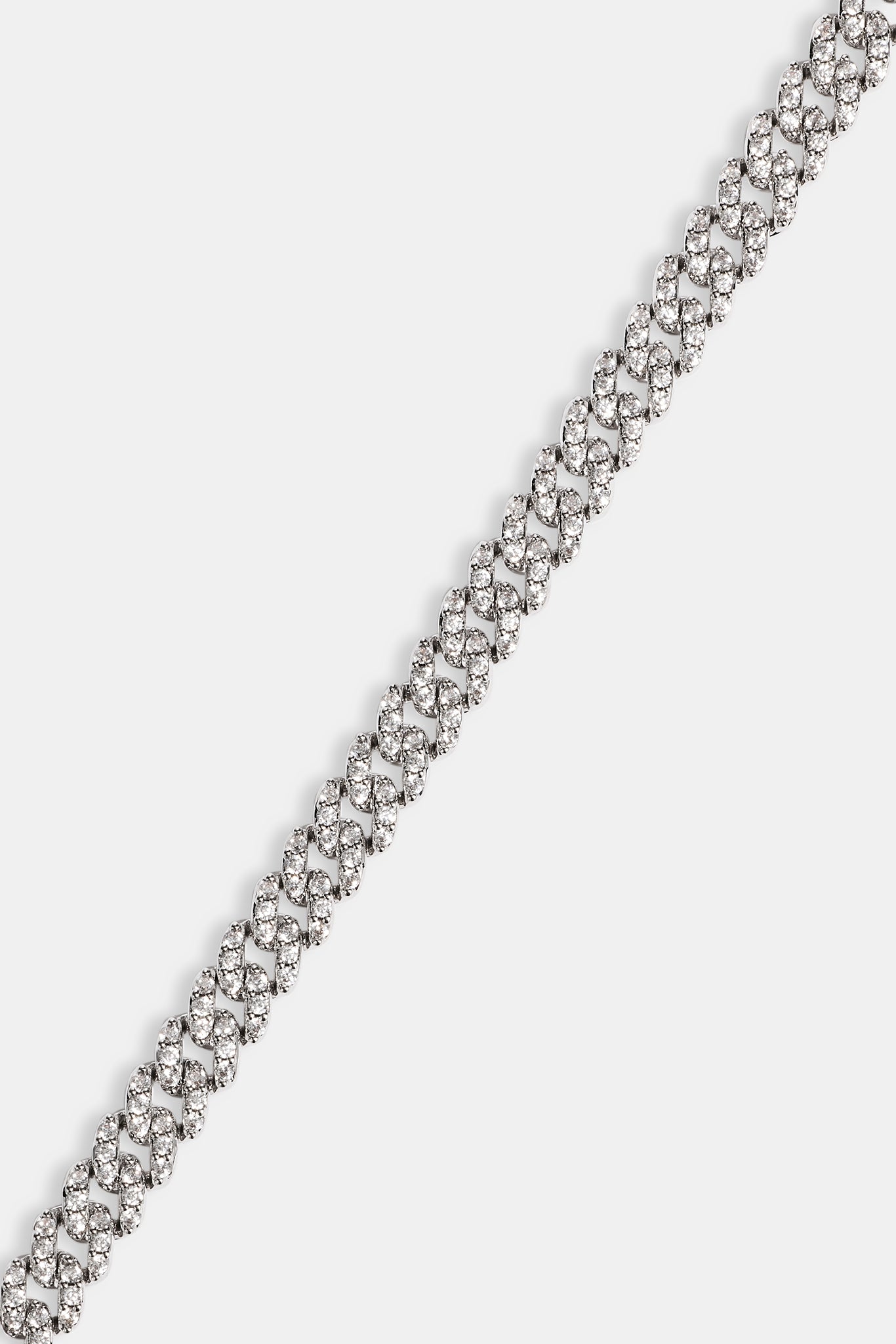 Iced Prong Cuban Bracelet - 5mm - White