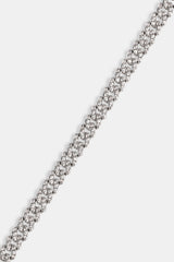 Iced Prong Cuban Bracelet - 5mm - White