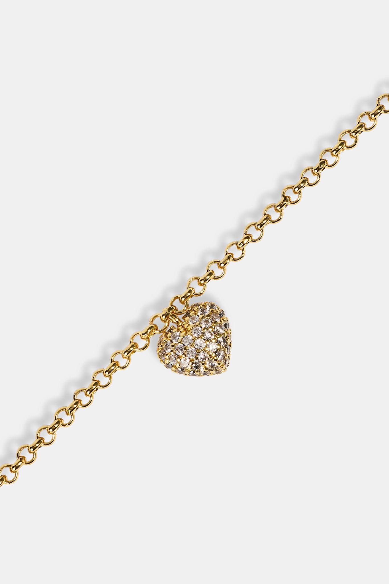 Iced Pave Heart Micro Bracelet - 6mm - Gold