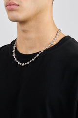 Iced Cross Motif & Square Stone Chain - 8mm