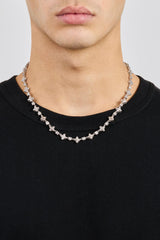 Iced Cross Motif & Square Stone Chain - 8mm