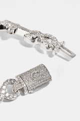 Iced Cross & Infinity Bracelet - 10mm - White