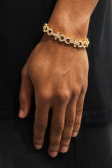 Iced Cross & Infinity Bracelet - 10mm - Gold