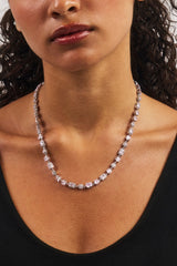 Iced Pink Mixed Shape Chain - 5mm - White
