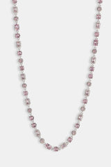Iced Pink Mixed Shape Chain - 5mm - White