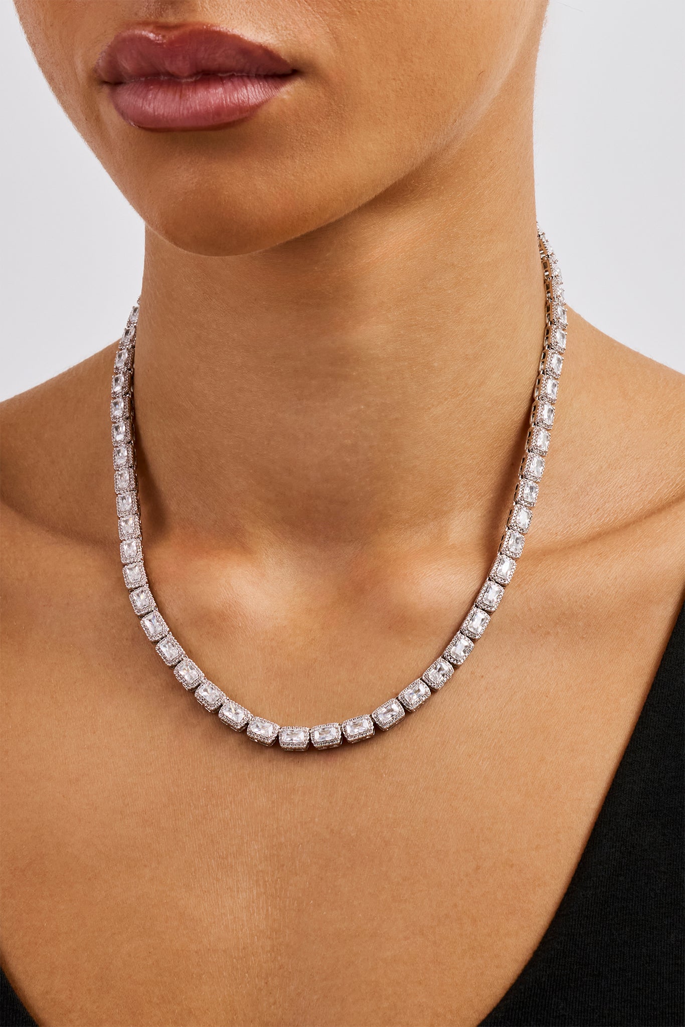 Cluster Chain Baguette Cluster Chain - 5mm - White | Womens Chains | Shop Clustered ...