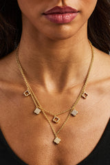 Iced Multi Motif Layered Chain - 10mm - Gold