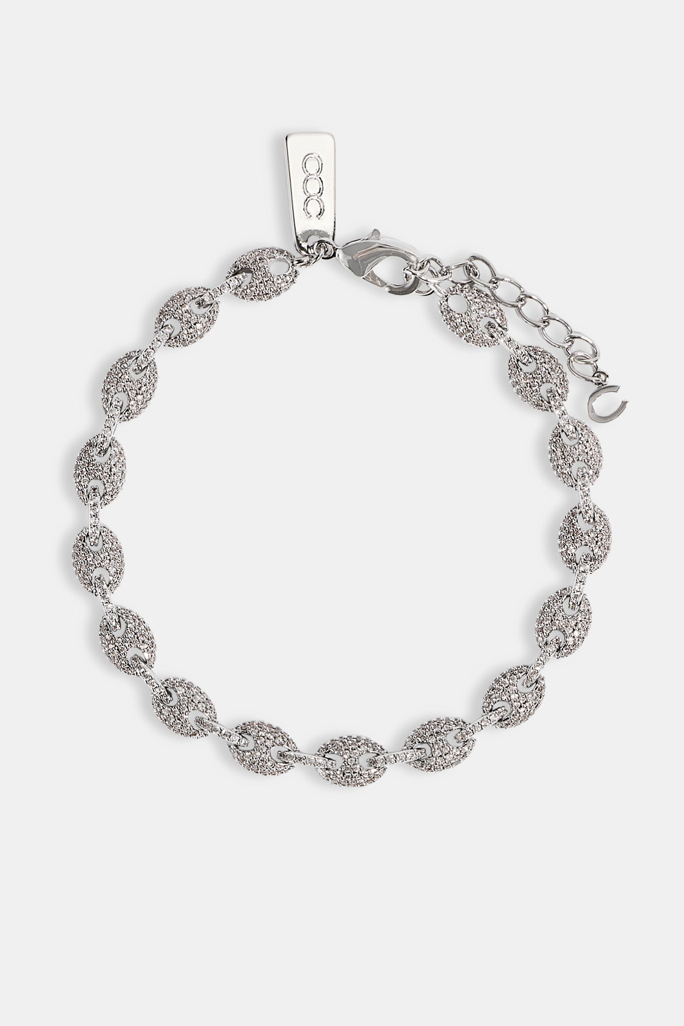 Iced Mariner Link Bracelet & Chain - 6mm - White