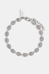 Iced Mariner Link Bracelet & Chain - 6mm - White