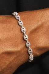 Iced Mariner Link Bracelet - 6mm - White