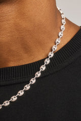 Iced Mariner Link Bracelet & Chain - 6mm - White