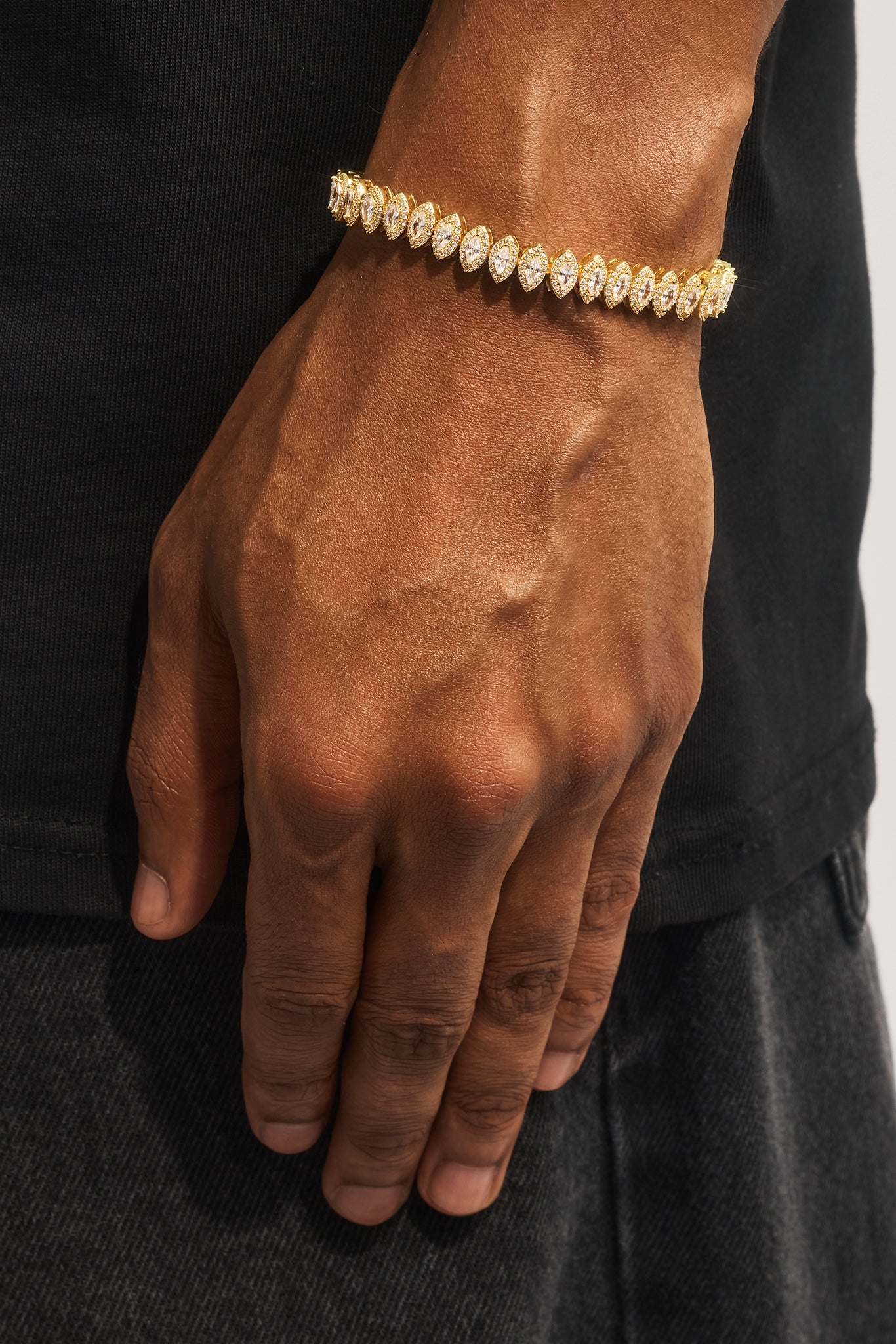 Marquise Tennis Bracelet - 8mm - Gold