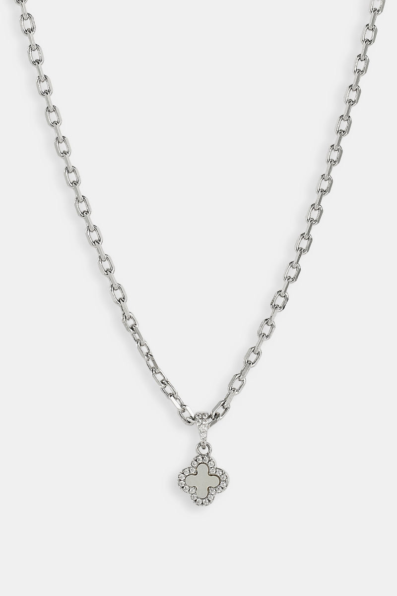 Mother Of Pearl Motif Rolo Necklace - 8mm - White