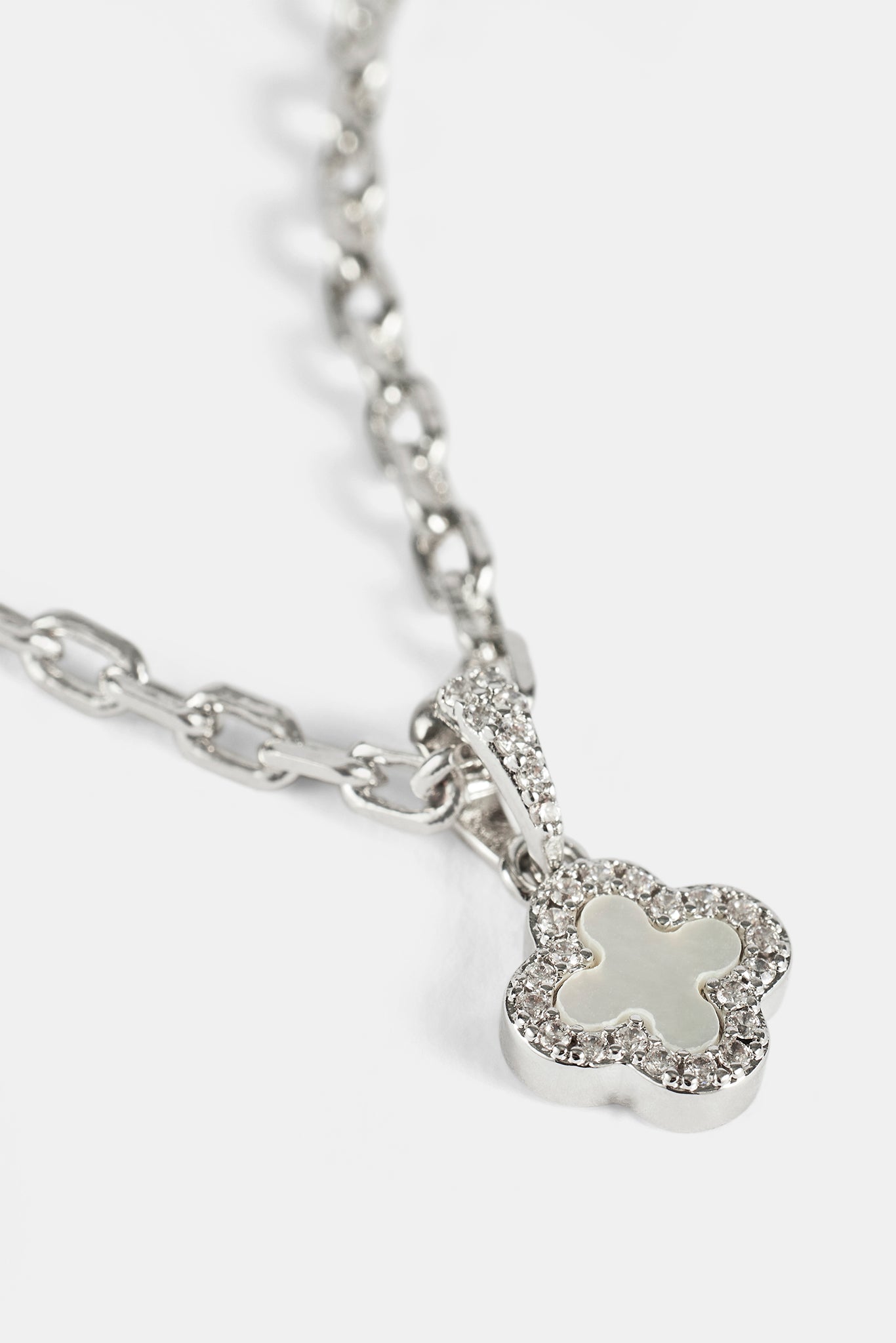 Mother Of Pearl Motif Rolo Necklace - 8mm - White