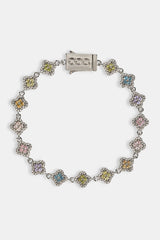 Womens Multi Motif Cross Stone Bracelet - 8mm - White