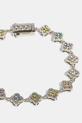 Womens Multi Motif Cross Stone Bracelet - 8mm - White