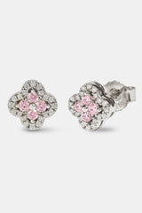 Womens Motif Cross Stud Earrings - 8mm - White