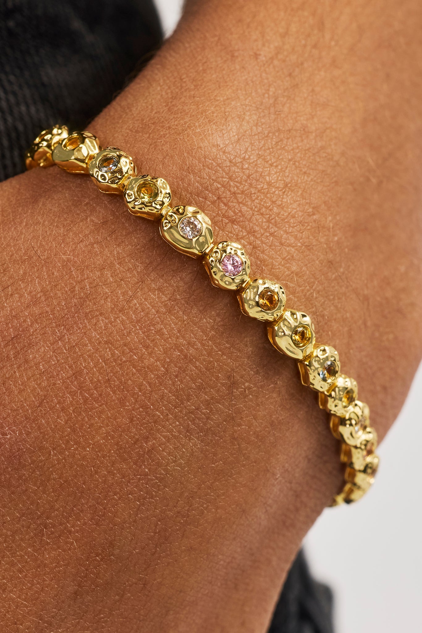 Mixed Stone Shape CZ Bracelet - 5mm - Gold