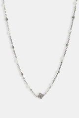 CZ & Micro Pearl Motif Chain - 3mm - White