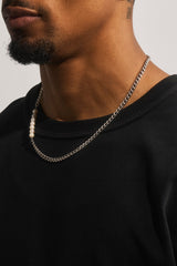 Pearl Mix Cuban Chain - 5mm - White