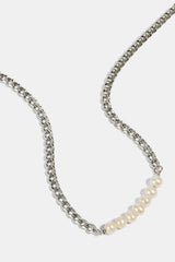 Pearl Mix Cuban Chain - 5mm - White