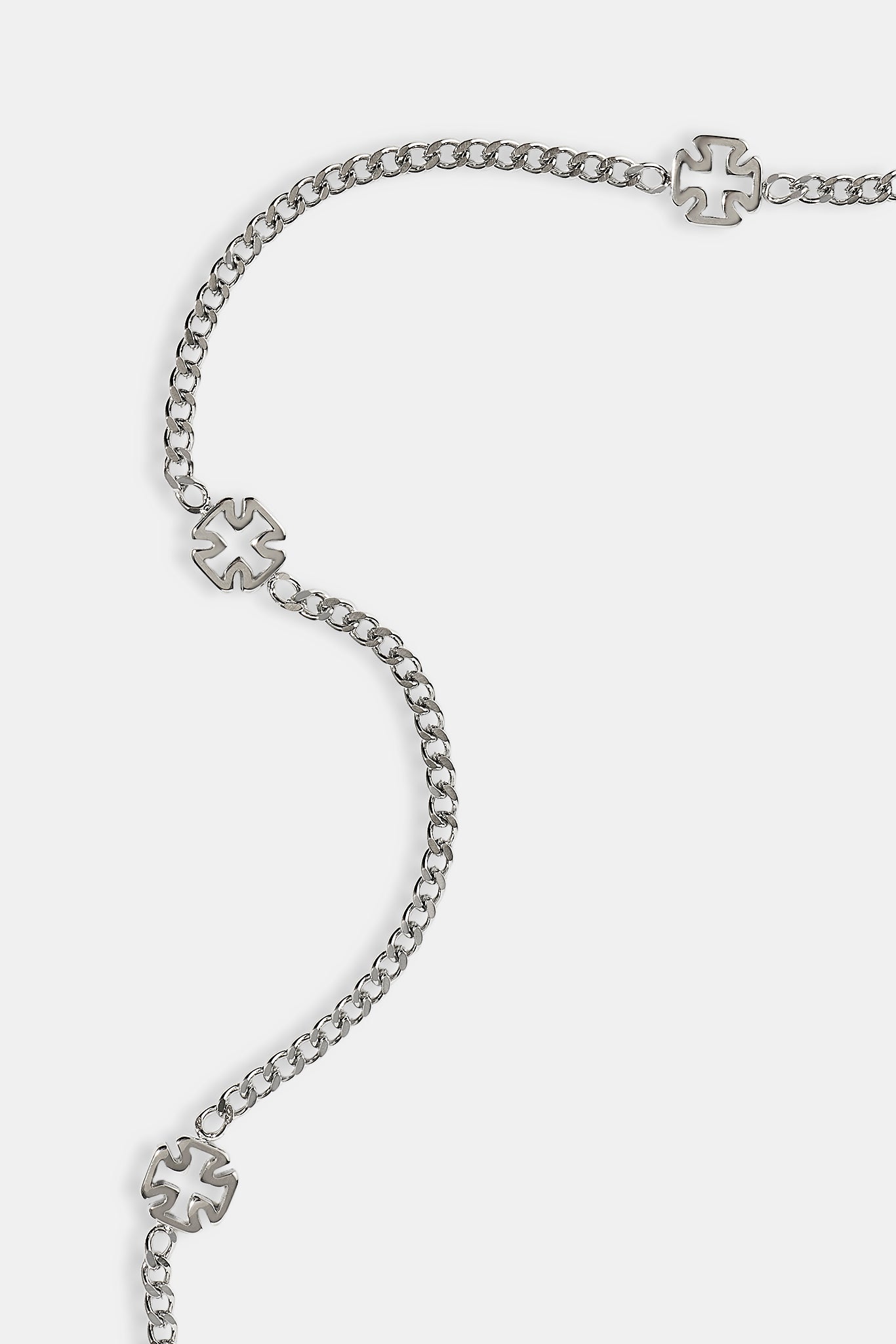 Polished Cross Motif Chain - 6mm - White