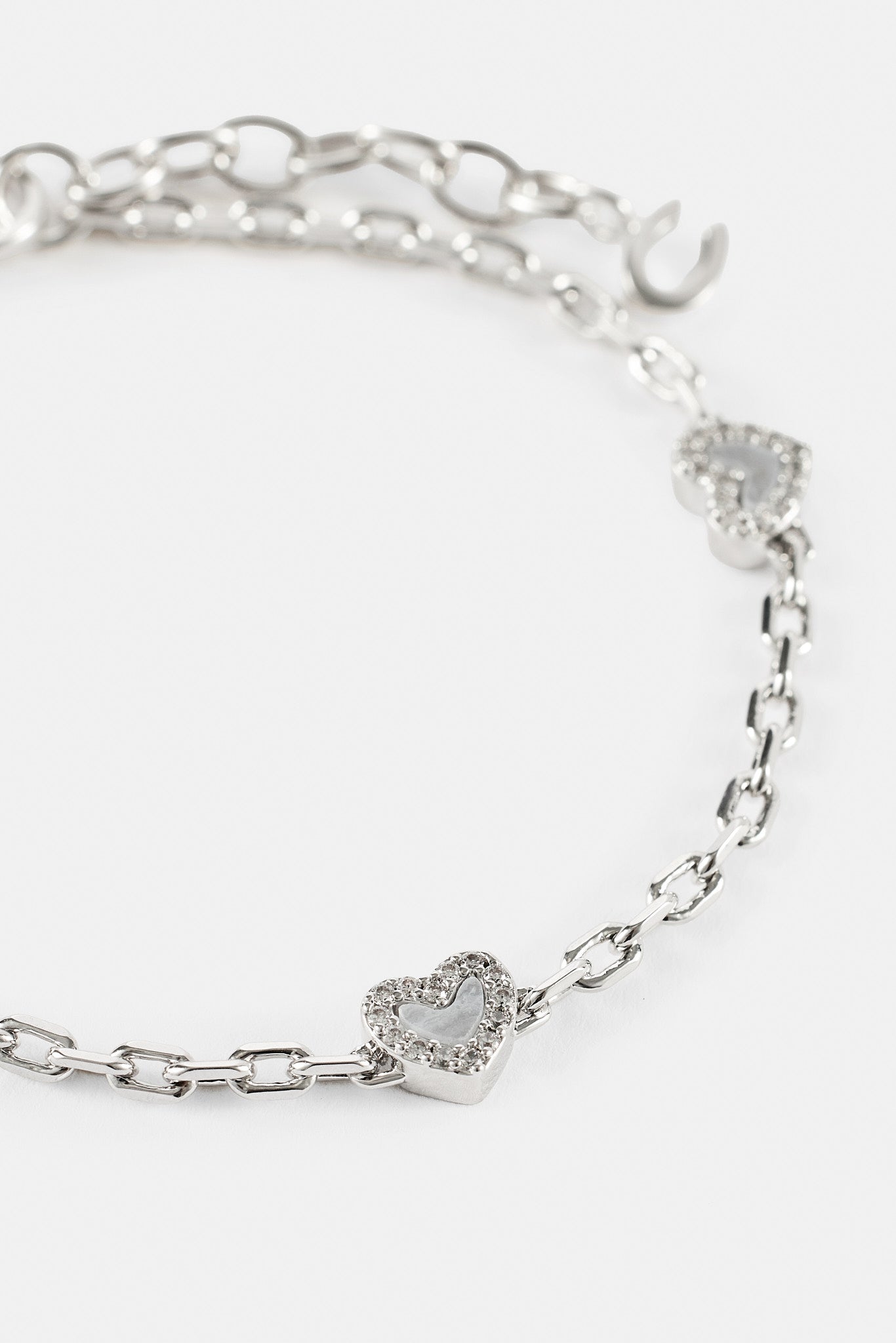 Purple Agate Heart Rolo Bracelet - 6mm