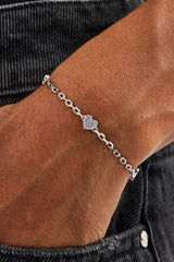 Purple Agate Heart Rolo Bracelet - 6mm