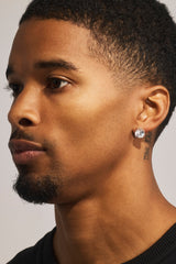 Round Cut Stud Earrings - 10mm - White