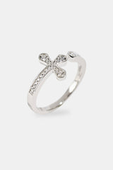 Iced Wrap Cross Ring - 2.5mm - White