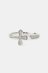 Iced Wrap Cross Ring - 2.5mm - White