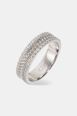 Textured & Iced Band Ring - 6mm - White